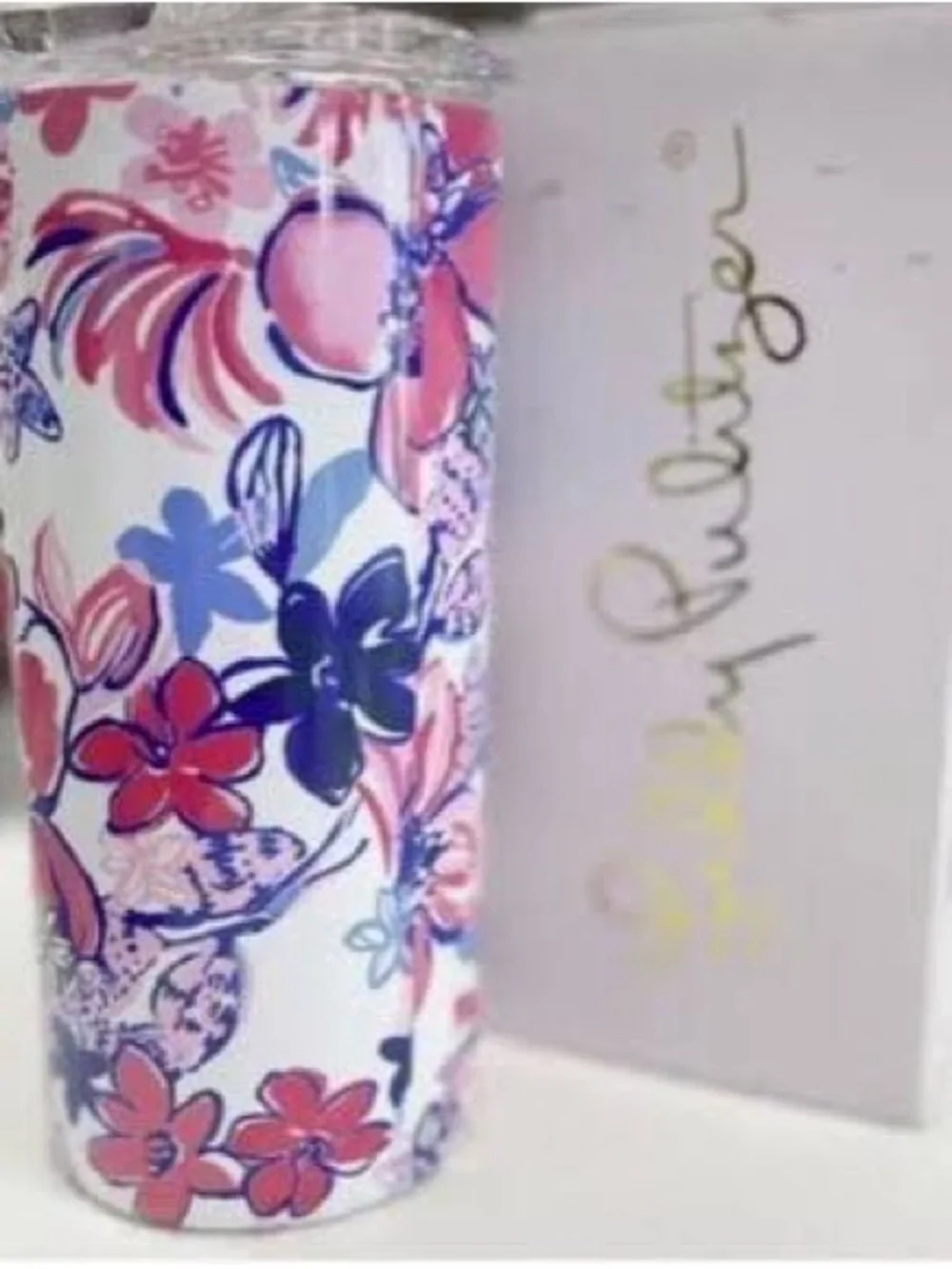Lilly Pulitzer Set of two Party like a Lobstar slim insulated drink ware cups